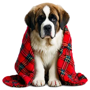 Saint Bernard In A Blanket Png 60 PNG image