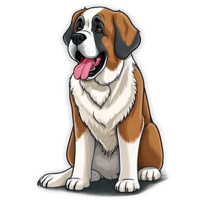Saint Bernard In Cartoon Style PNG 06252024
