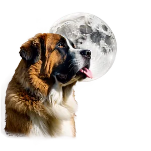 Saint Bernard In The Moonlight Png Doj33 PNG image