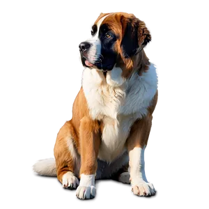Saint Bernard Sitting Pose PNG 49
