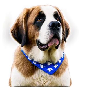Saint Bernard With Blue Bandana PNG Sav50 PNG