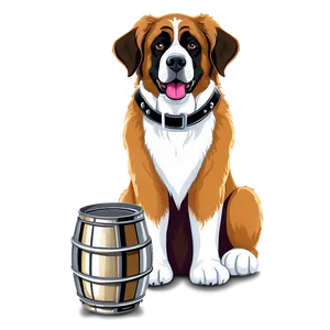 Saint Bernard With Keg Collar PNG 06252024