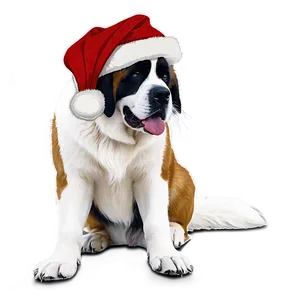 Saint Bernard With Santa Hat Png 38 PNG image