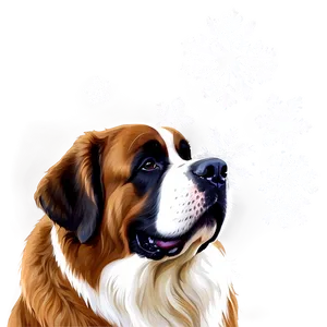 Saint Bernard With Snowflakes Png 33 PNG image