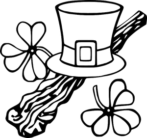 Saint Patricks Day Hatand Shamrocks PNG image