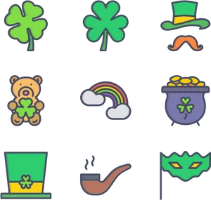 Saint Patricks Day Icons Set