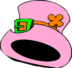 Saint Patricks Day Pink Hatwith Cloverand Buckle PNG image