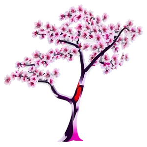Sakura Tree In Abstract Art PNG 61
