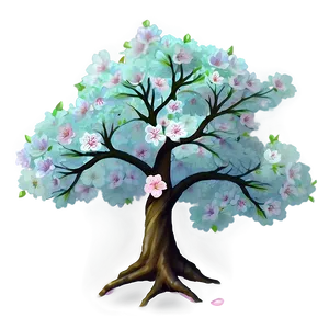 Sakura Tree In Anime Style PNG 47