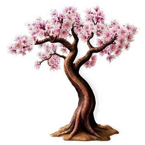 Sakura Tree In Traditional Art PNG Irh PNG