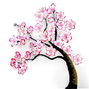 Sakura Tree In Traditional Kimono Setting PNG Rlv PNG