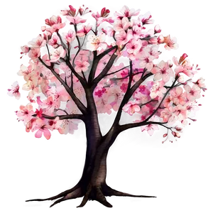 Sakura Tree In Watercolor Style PNG Unb