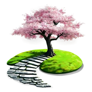 Sakura Tree Pathway Scenery PNG Ako PNG