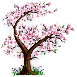Sakura Tree With Festival Background PNG Gps63 PNG