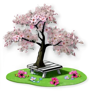 Sakura Tree With Picnic Scene Png Hja PNG image