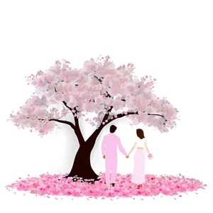 Sakura Tree With Romantic Couple Png 06122024 PNG image