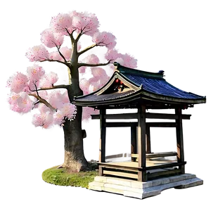 Sakura Tree With Temple Shrine Png 75 PNG image