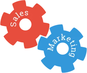 Sales Marketing Interlocking Gears PNG