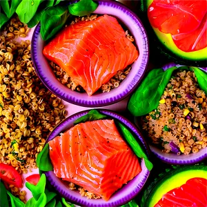 Salmon And Quinoa Salad Png Goa PNG image
