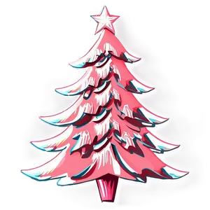 Salmon Pink Christmas Tree PNG 06122024