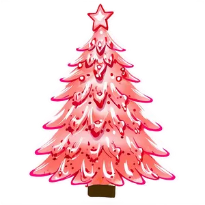 Salmon Pink Christmas Tree PNG Sqs