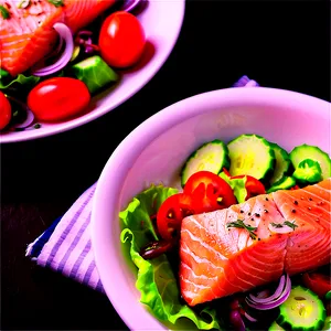 Salmon Salad Plate Png 05242024 PNG image