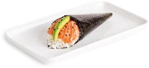 Salmon Temaki Sushi Cone PNG image