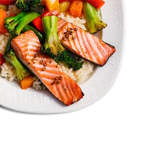 Salmon Vegetable Stir-fry Png Shc2 PNG image