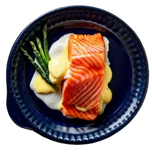 Salmon With Hollandaise Sauce Png Ueo PNG image
