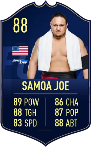 Samoa Joe Wrestler Card PNG image