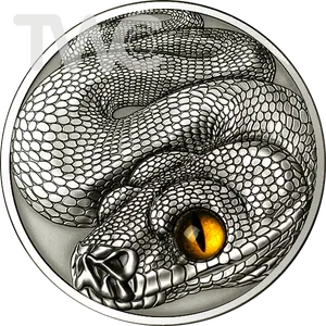 Samoa Serpent Silver Coin Design PNG image