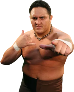 Samoan Wrestler Pointing PNG image