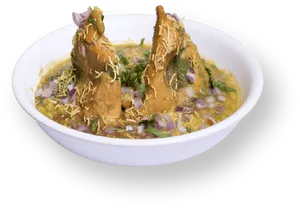Samosa Chaat Delicious Indian Appetizer PNG image