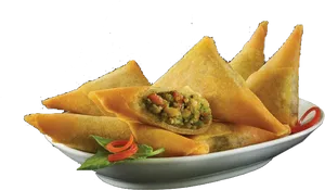 Samosason Plate Fried Snack PNG