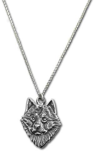 Samoyed Dog Pendant Necklace PNG