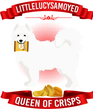 Samoyed Dog Queenof Crisps PNG image