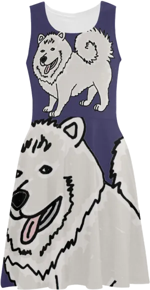Samoyed Dress Design PNG