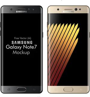 Samsung Galaxy Note7 Mockup Vector PNG