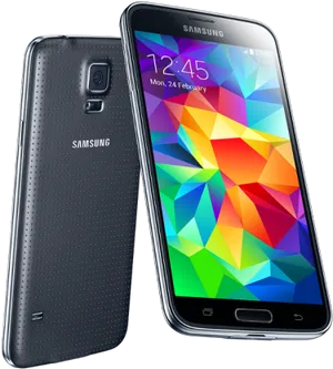Samsung Galaxy S5 Smartphone Displayand Back Cover PNG
