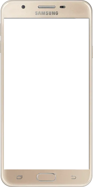 Samsung Gold Smartphone Front View PNG image