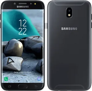 Samsung Smartphone Frontand Back View PNG image