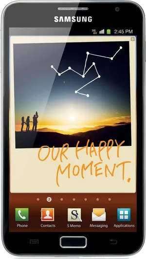 Samsung Smartphone Happy Moment Wallpaper PNG image