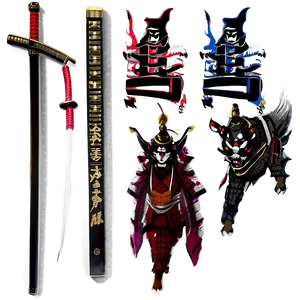 Samurai Characters PNG Awu