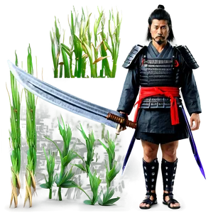Samurai With Spear PNG Fob68