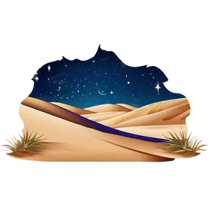 Sand Dunes And Starry Sky PNG 33