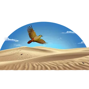 Sand Dunes With Birds Flying PNG Qae