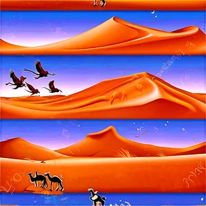 Sand Dunes With Desert Animals PNG 63 PNG