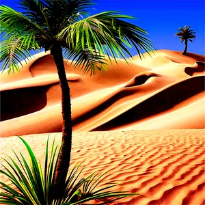 Sand Dunes With Palm Trees PNG 88
