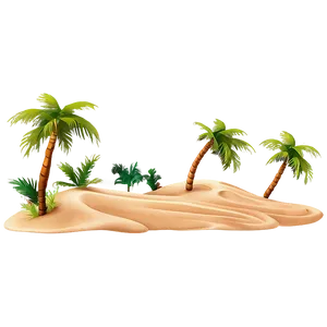 Sand Dunes With Palm Trees PNG Tyj