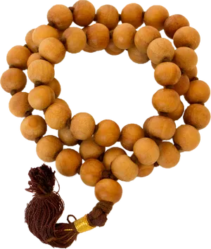 Sandalwood Beads Malawith Tassel.png PNG image